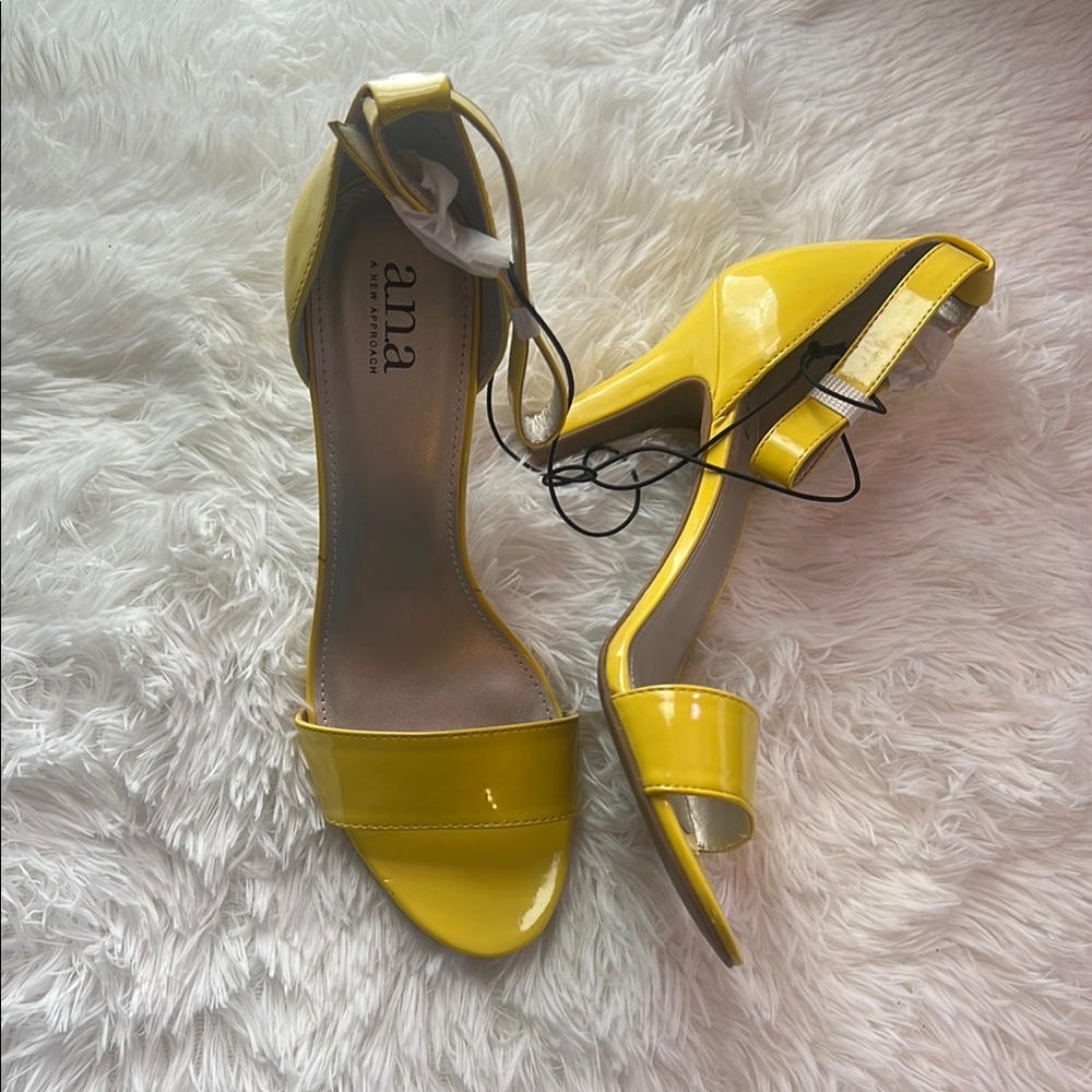 Anna Yellow Stiletto Heels Elegant Sandals